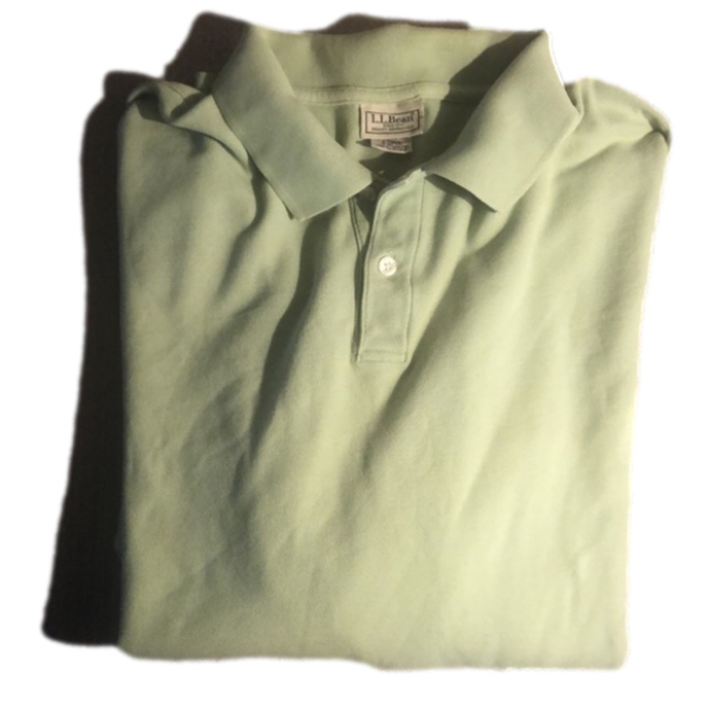 L.L  Bean Men’s Lime Long Sleeve Polo Shirt Size L Tall